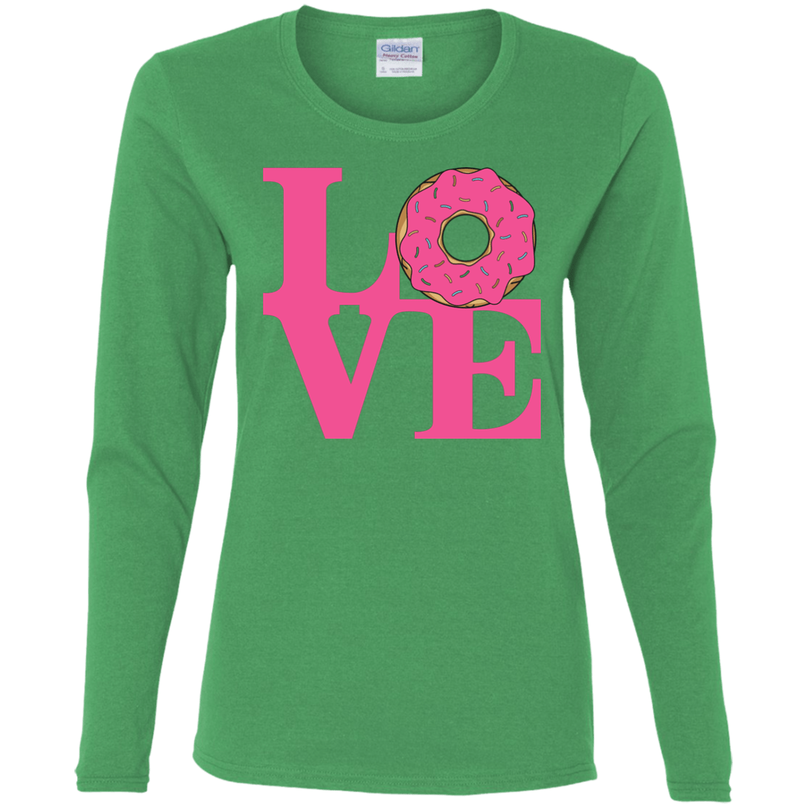 T-Shirts Irish Green / S Love Donut Women's Long Sleeve T-Shirt