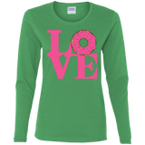 T-Shirts Irish Green / S Love Donut Women's Long Sleeve T-Shirt