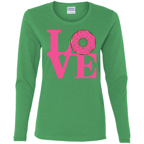 T-Shirts Irish Green / S Love Donut Women's Long Sleeve T-Shirt