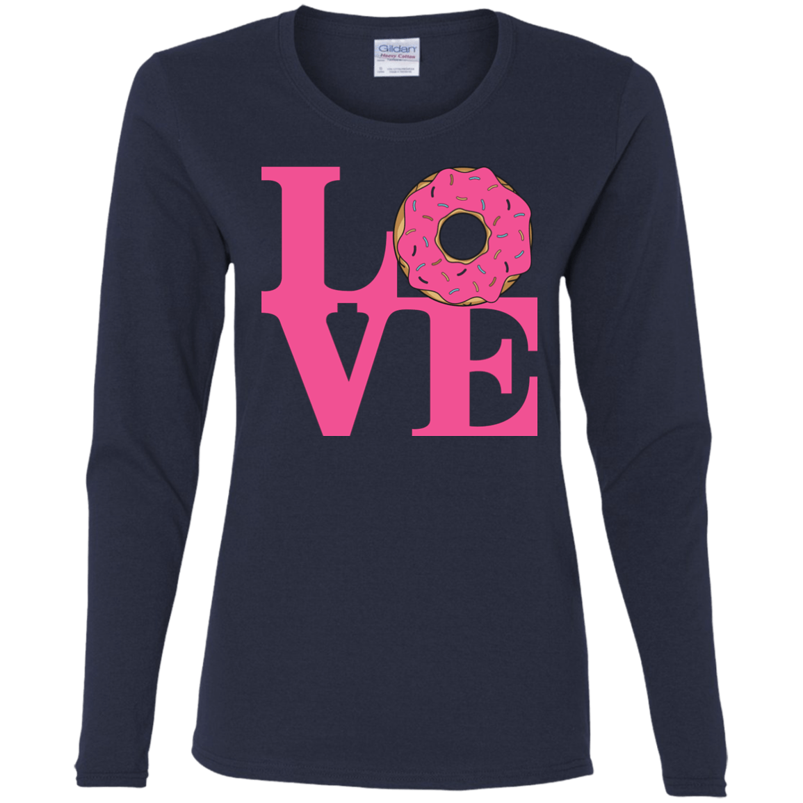 T-Shirts Navy / S Love Donut Women's Long Sleeve T-Shirt