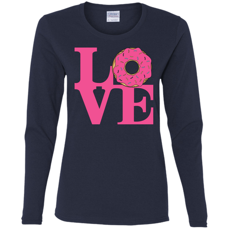 T-Shirts Navy / S Love Donut Women's Long Sleeve T-Shirt