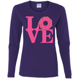 T-Shirts Purple / S Love Donut Women's Long Sleeve T-Shirt
