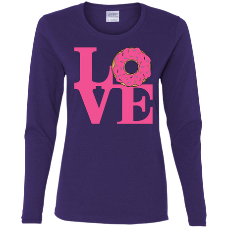 T-Shirts Purple / S Love Donut Women's Long Sleeve T-Shirt