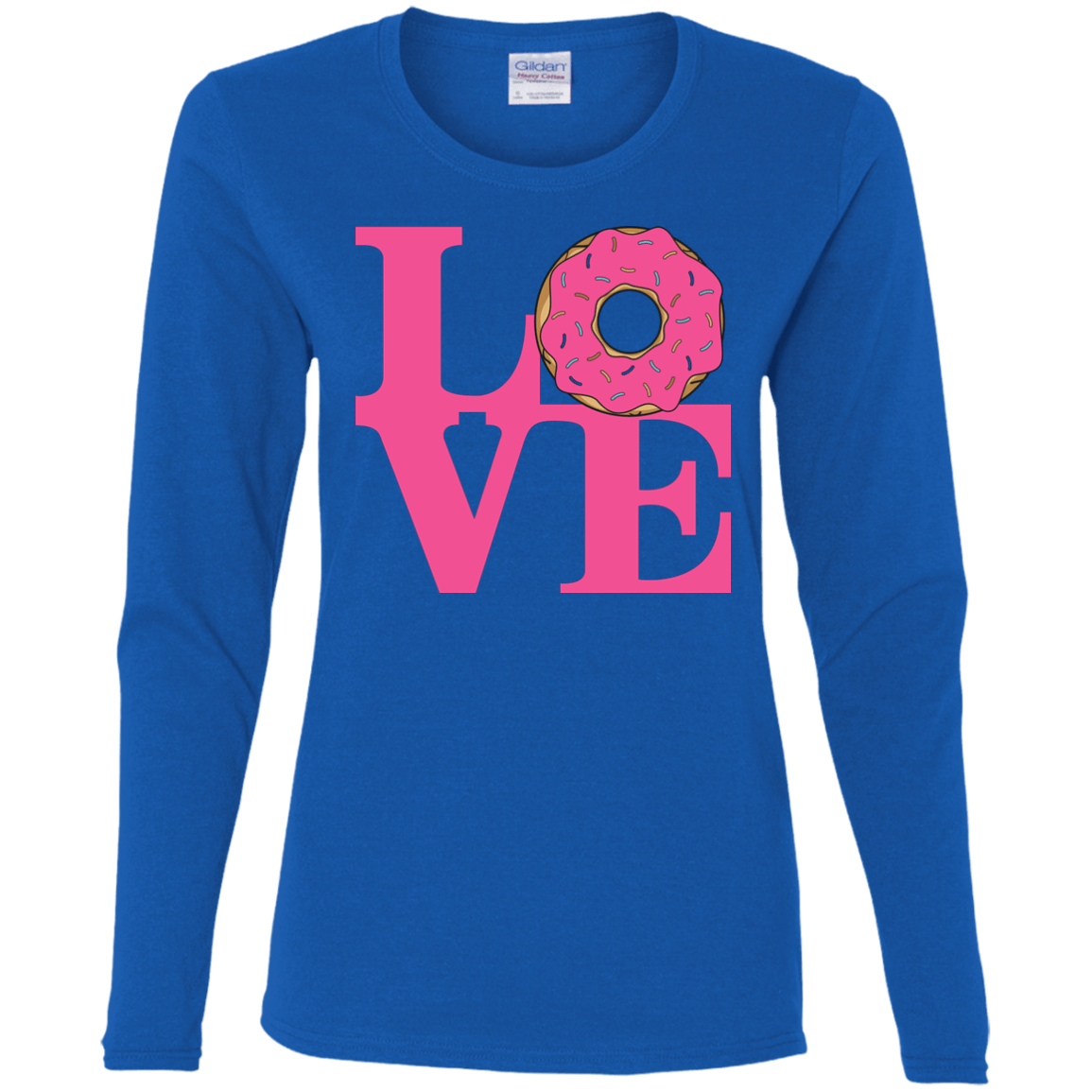 T-Shirts Royal / S Love Donut Women's Long Sleeve T-Shirt
