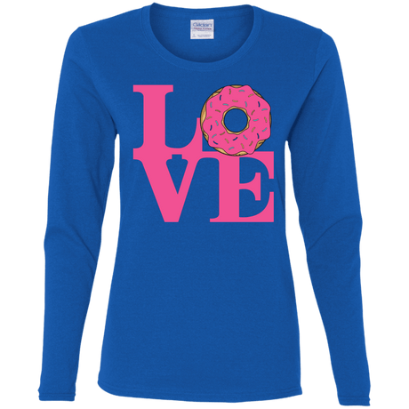 T-Shirts Royal / S Love Donut Women's Long Sleeve T-Shirt