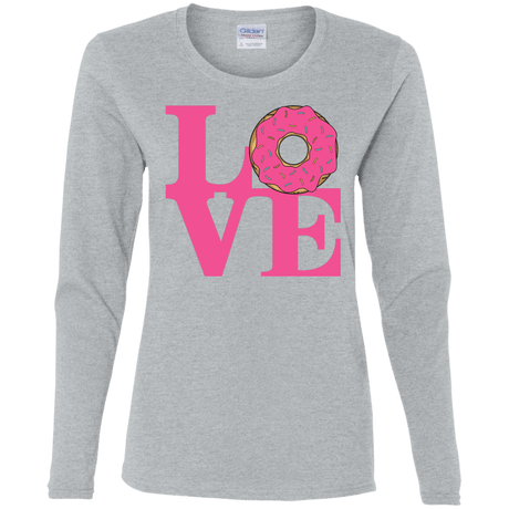 T-Shirts Sport Grey / S Love Donut Women's Long Sleeve T-Shirt