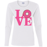 T-Shirts White / S Love Donut Women's Long Sleeve T-Shirt
