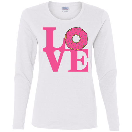 T-Shirts White / S Love Donut Women's Long Sleeve T-Shirt