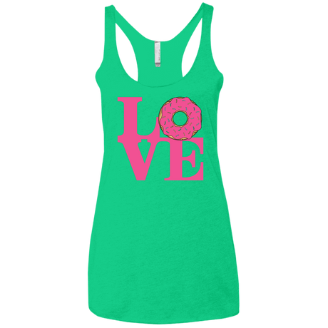 T-Shirts Envy / X-Small Love Donut Women's Triblend Racerback Tank