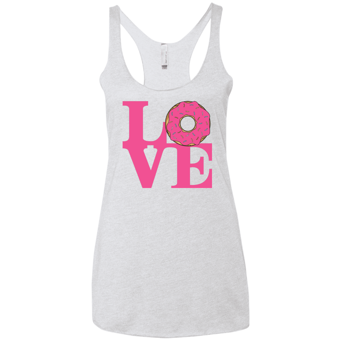 T-Shirts Heather White / X-Small Love Donut Women's Triblend Racerback Tank