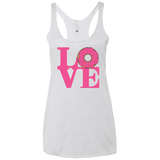 T-Shirts Heather White / X-Small Love Donut Women's Triblend Racerback Tank