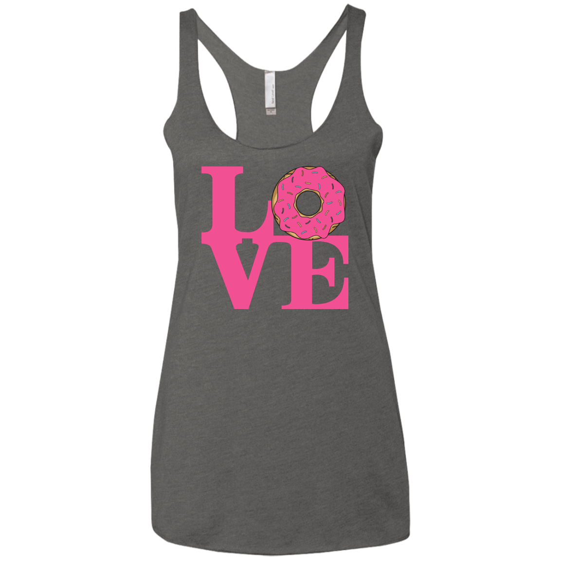 T-Shirts Premium Heather / X-Small Love Donut Women's Triblend Racerback Tank