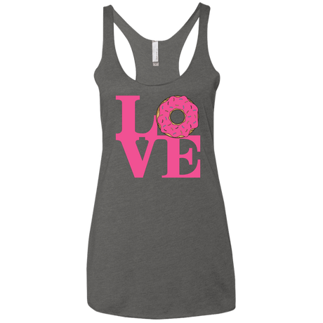 T-Shirts Premium Heather / X-Small Love Donut Women's Triblend Racerback Tank