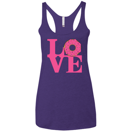 T-Shirts Purple Rush / X-Small Love Donut Women's Triblend Racerback Tank