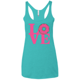 T-Shirts Tahiti Blue / X-Small Love Donut Women's Triblend Racerback Tank