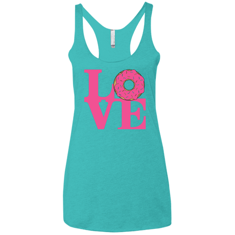 T-Shirts Tahiti Blue / X-Small Love Donut Women's Triblend Racerback Tank