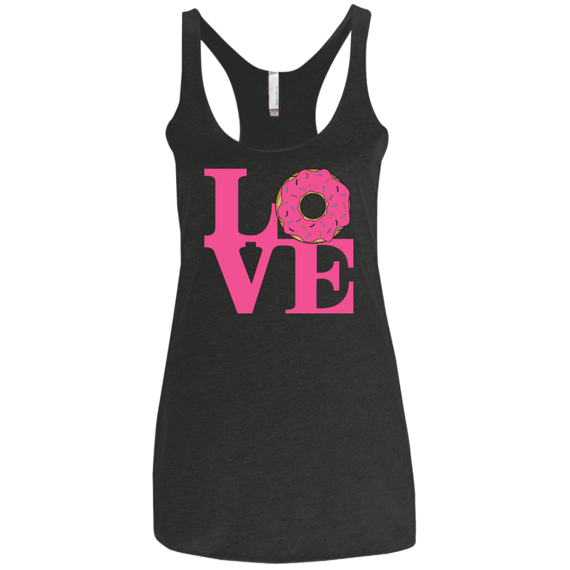 T-Shirts Vintage Black / X-Small Love Donut Women's Triblend Racerback Tank