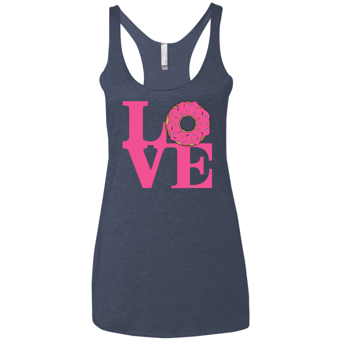 T-Shirts Vintage Navy / X-Small Love Donut Women's Triblend Racerback Tank