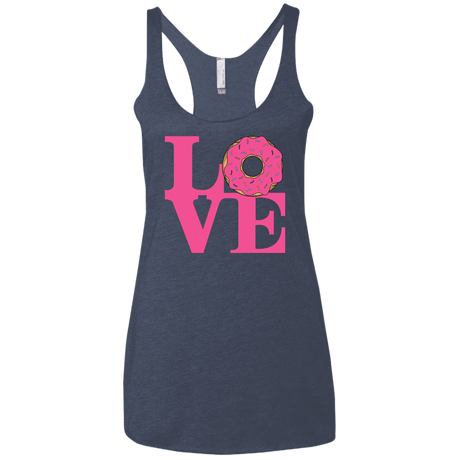 T-Shirts Vintage Navy / X-Small Love Donut Women's Triblend Racerback Tank