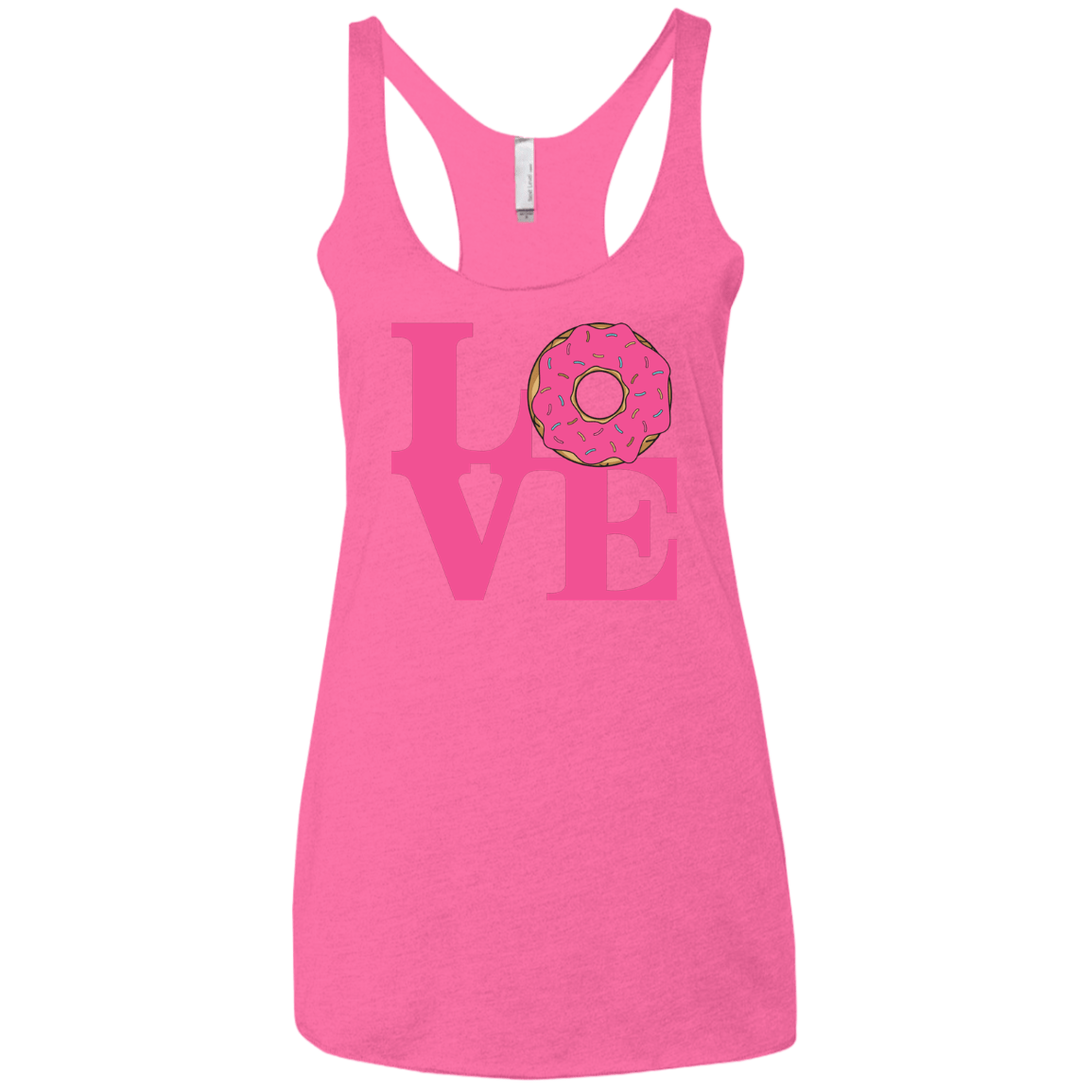 T-Shirts Vintage Pink / X-Small Love Donut Women's Triblend Racerback Tank