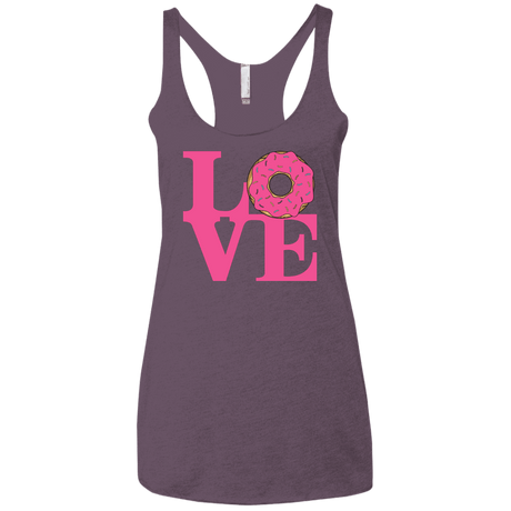 T-Shirts Vintage Purple / X-Small Love Donut Women's Triblend Racerback Tank