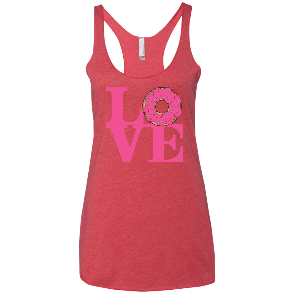 T-Shirts Vintage Red / X-Small Love Donut Women's Triblend Racerback Tank