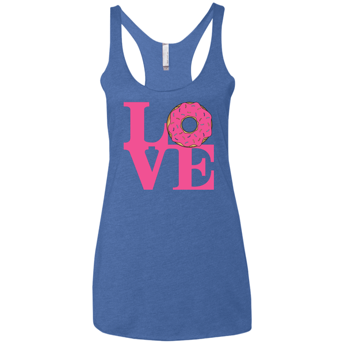 T-Shirts Vintage Royal / X-Small Love Donut Women's Triblend Racerback Tank