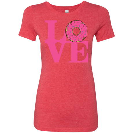 T-Shirts Vintage Red / S Love Donut Women's Triblend T-Shirt