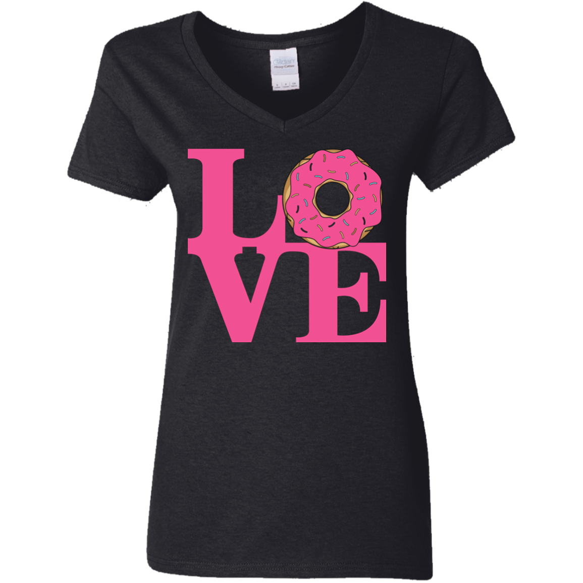 T-Shirts Black / S Love Donut Women's V-Neck T-Shirt