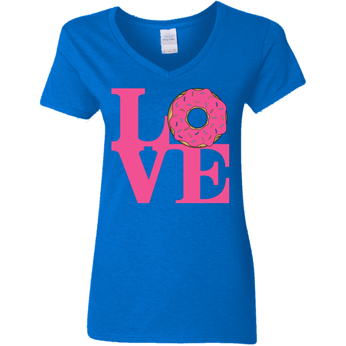 T-Shirts Royal / S Love Donut Women's V-Neck T-Shirt