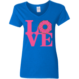 T-Shirts Royal / S Love Donut Women's V-Neck T-Shirt