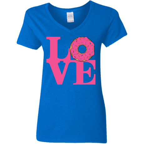 T-Shirts Royal / S Love Donut Women's V-Neck T-Shirt