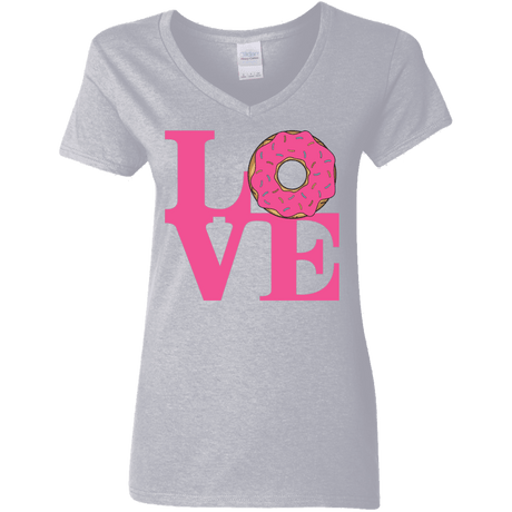 T-Shirts Sport Grey / S Love Donut Women's V-Neck T-Shirt