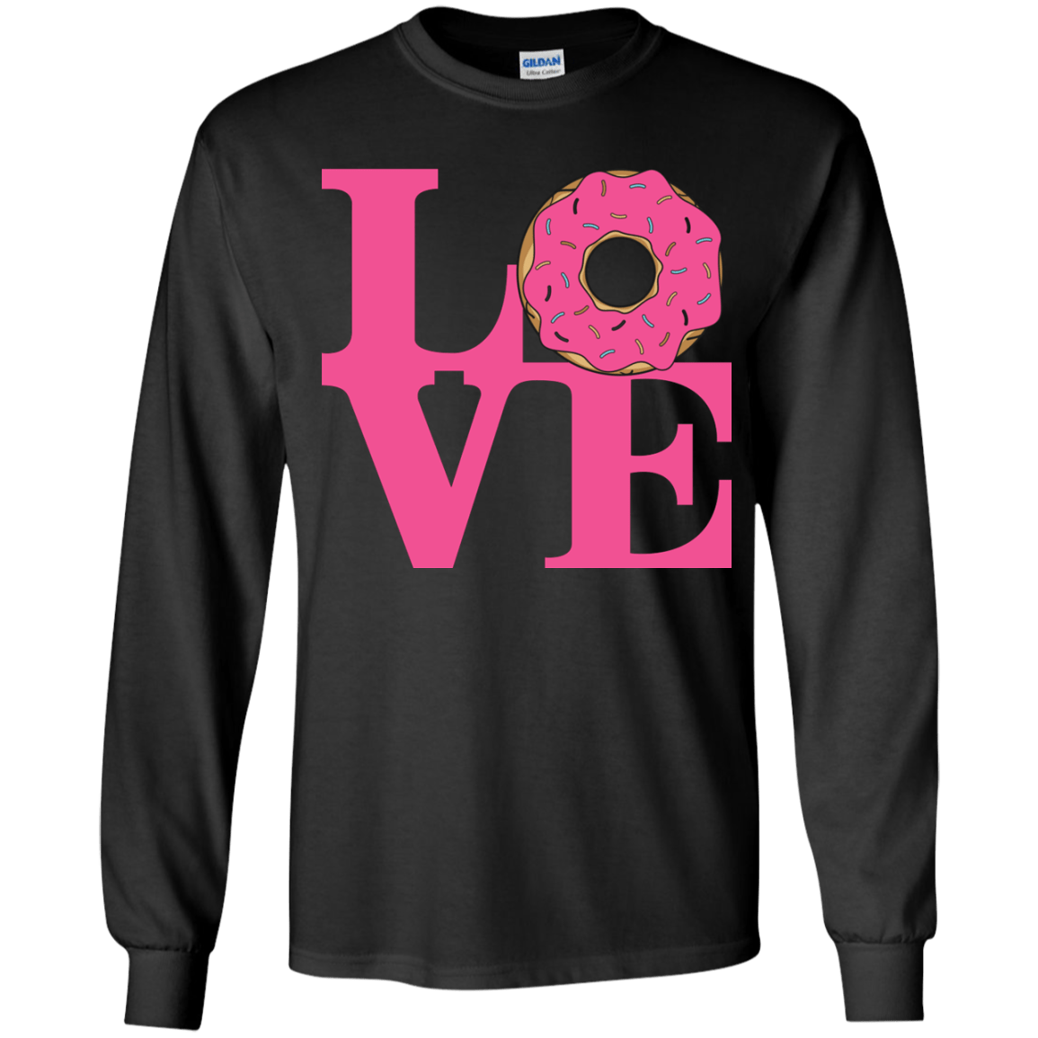 T-Shirts Black / YS Love Donut Youth Long Sleeve T-Shirt