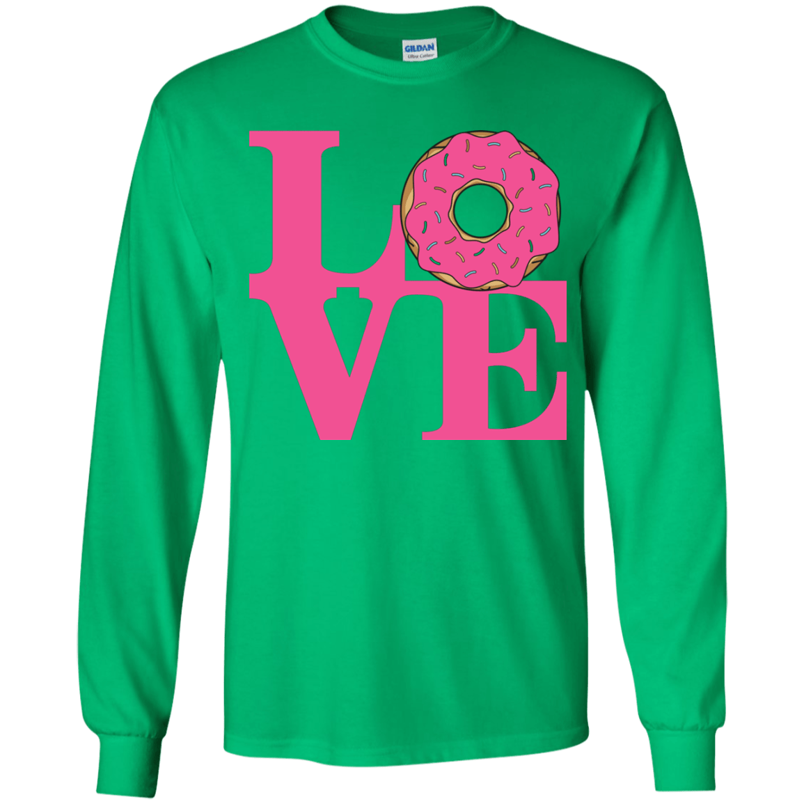 T-Shirts Irish Green / YS Love Donut Youth Long Sleeve T-Shirt