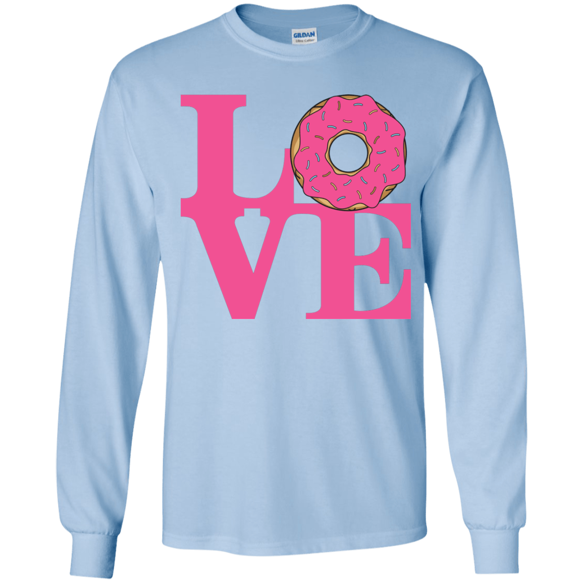 T-Shirts Light Blue / YS Love Donut Youth Long Sleeve T-Shirt