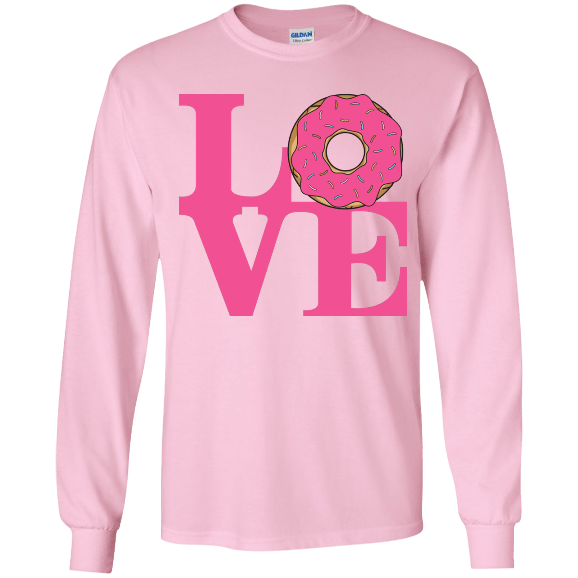 T-Shirts Light Pink / YS Love Donut Youth Long Sleeve T-Shirt