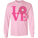 T-Shirts Light Pink / YS Love Donut Youth Long Sleeve T-Shirt