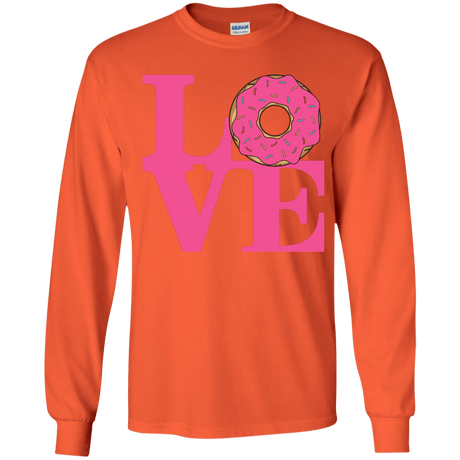 T-Shirts Orange / YS Love Donut Youth Long Sleeve T-Shirt