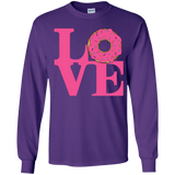 T-Shirts Purple / YS Love Donut Youth Long Sleeve T-Shirt