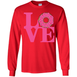 T-Shirts Red / YS Love Donut Youth Long Sleeve T-Shirt