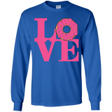 T-Shirts Royal / YS Love Donut Youth Long Sleeve T-Shirt