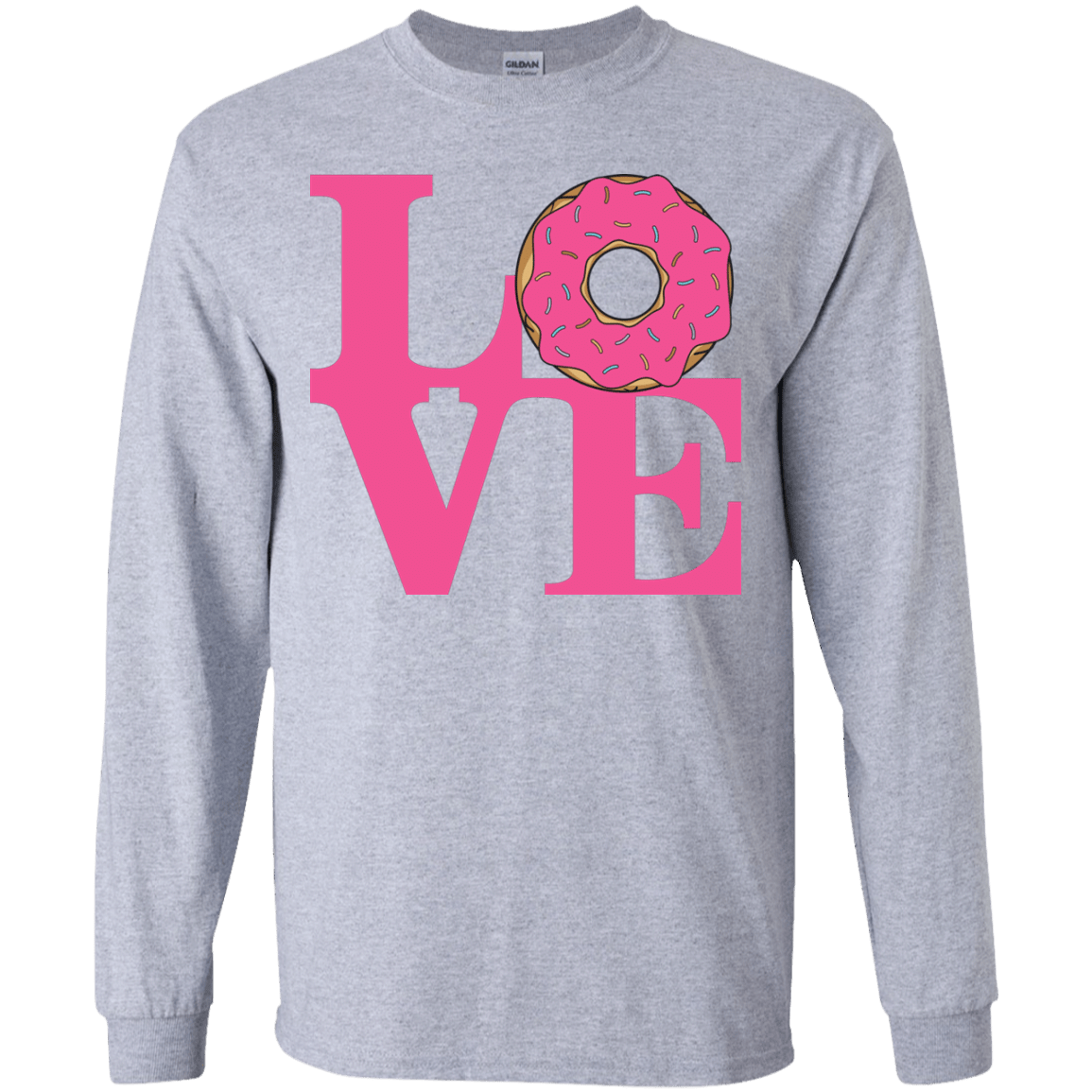 T-Shirts Sport Grey / YS Love Donut Youth Long Sleeve T-Shirt