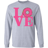 T-Shirts Sport Grey / YS Love Donut Youth Long Sleeve T-Shirt