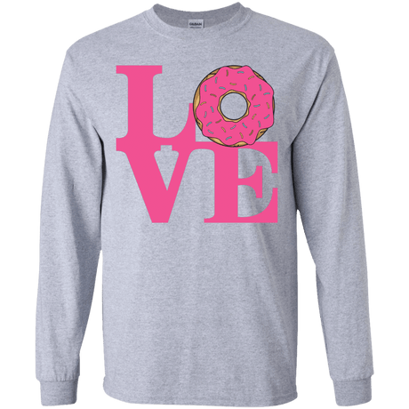 T-Shirts Sport Grey / YS Love Donut Youth Long Sleeve T-Shirt