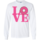 T-Shirts White / YS Love Donut Youth Long Sleeve T-Shirt