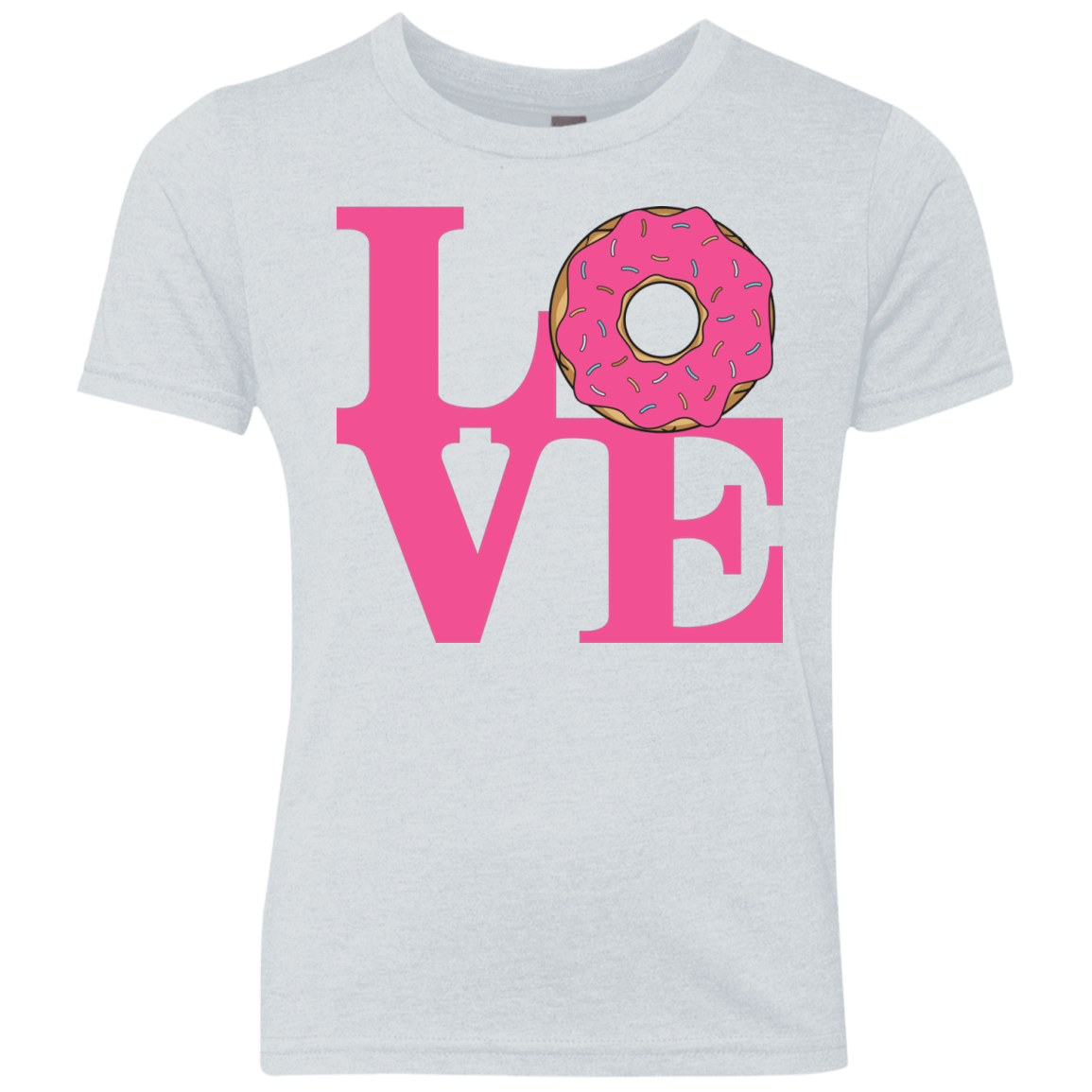 T-Shirts Heather White / YXS Love Donut Youth Triblend T-Shirt