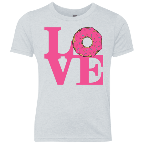 T-Shirts Heather White / YXS Love Donut Youth Triblend T-Shirt