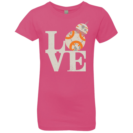 T-Shirts Hot Pink / YXS Love Droids Girls Premium T-Shirt