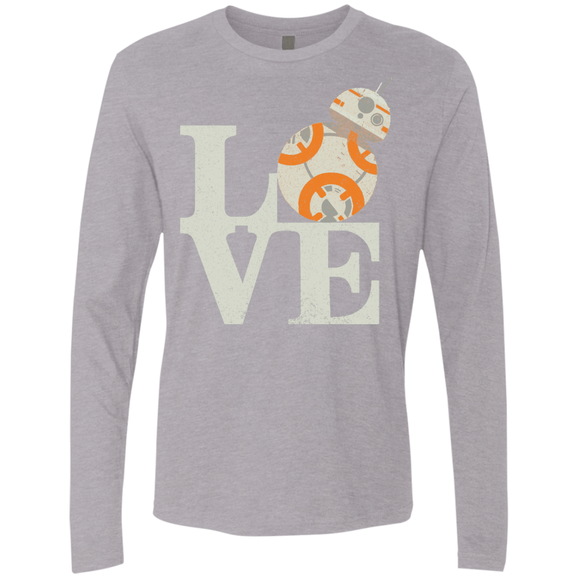 T-Shirts Heather Grey / Small Love Droids Men's Premium Long Sleeve